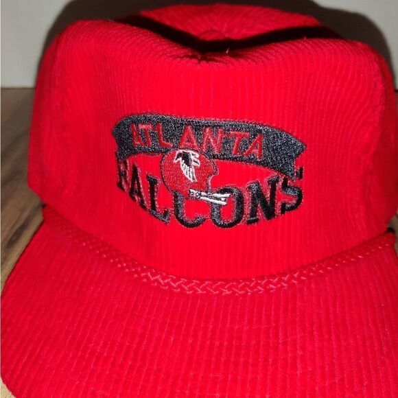 Vintage Atlanta Falcons Red Corduroy Hat Zipper Back by AmaPro - Picture 8 of 8